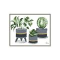 Picture of Plants in Grey vases _GroupedProduct_Rectangle_Landscape_Canvas_Framed_