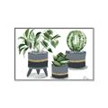 Picture of Plants in Grey vases _GroupedProduct_Rectangle_Landscape_Canvas_Framed_