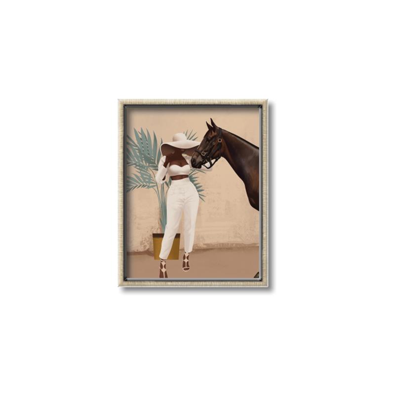 Picture of Fashion and Horse  _GroupedProduct_Rectangle_Portrait_Canvas_Framed_