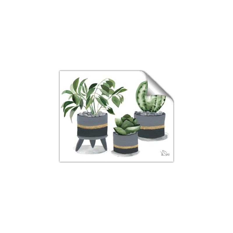 Picture of Plants in Grey vases _GroupedProduct_Rectangle_Landscape_Unframed_Print_Only_