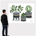 Picture of Plants in Grey vases _GroupedProduct_Rectangle_Landscape_Canvas_