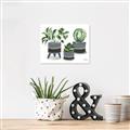 Picture of Plants in Grey vases _GroupedProduct_Rectangle_Landscape_Canvas_