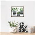 Picture of Plants in Grey vases _GroupedProduct_Rectangle_Landscape_Canvas_Framed_