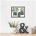 Picture of Plants in Grey vases _GroupedProduct_Rectangle_Landscape_Canvas_Framed_