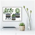 Picture of Plants in Grey vases _GroupedProduct_Rectangle_Landscape_Canvas_Framed_