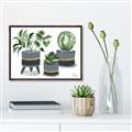 Picture of Plants in Grey vases _GroupedProduct_Rectangle_Landscape_Canvas_Framed_