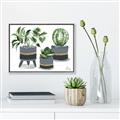 Picture of Plants in Grey vases _GroupedProduct_Rectangle_Landscape_Canvas_Framed_
