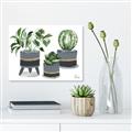 Picture of Plants in Grey vases _GroupedProduct_Rectangle_Landscape_Unframed_Print_Only_