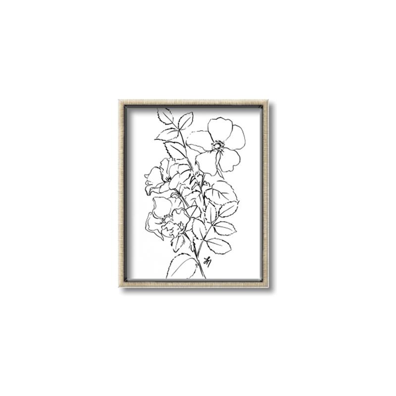 Picture of Flower Drawing _GroupedProduct_Rectangle_Portrait_Canvas_Framed_