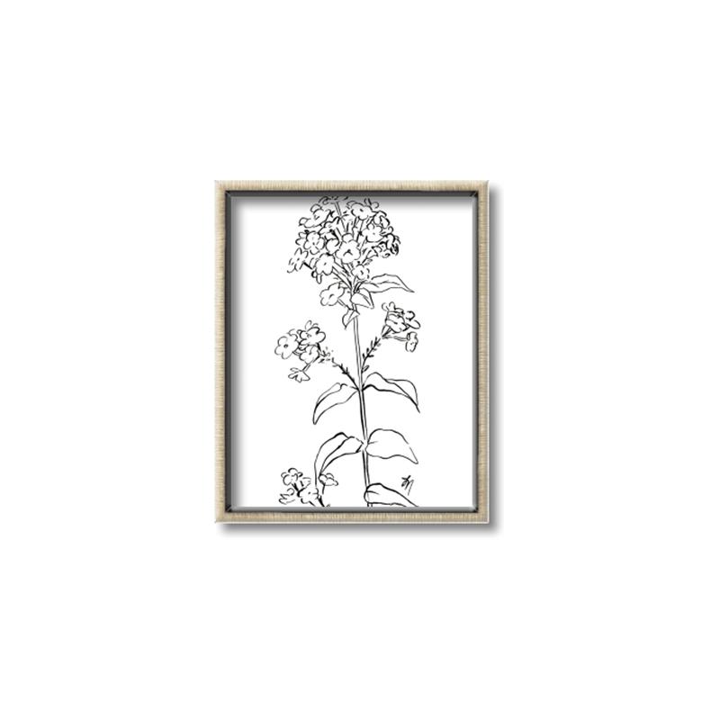 Picture of Single Hydrangea Drawing _GroupedProduct_Rectangle_Portrait_Canvas_Framed_