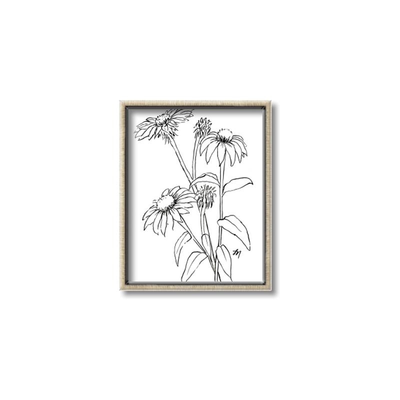 Picture of Daisy Drawing _GroupedProduct_Rectangle_Portrait_Canvas_Framed_