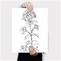 Picture of Single Hydrangea Drawing _GroupedProduct_Rectangle_Portrait_Canvas_