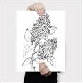 Picture of Panicle Hydrangea Drawing _GroupedProduct_Rectangle_Portrait_Canvas_