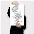 Picture of French Hydrangea Drawing _GroupedProduct_Rectangle_Portrait_Canvas_