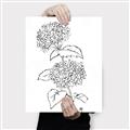 Picture of French Hydrangea Drawing _GroupedProduct_Rectangle_Portrait_Canvas_