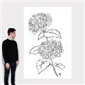 Picture of French Hydrangea Drawing _GroupedProduct_Rectangle_Portrait_Canvas_