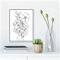 Picture of Flower Drawing _GroupedProduct_Rectangle_Portrait_Canvas_Framed_