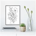 Picture of Flower Drawing _GroupedProduct_Rectangle_Portrait_Canvas_Framed_