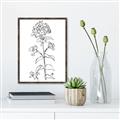Picture of Single Hydrangea Drawing _GroupedProduct_Rectangle_Portrait_Canvas_Framed_