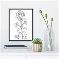 Picture of Single Hydrangea Drawing _GroupedProduct_Rectangle_Portrait_Canvas_Framed_