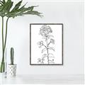 Picture of Single Hydrangea Drawing _GroupedProduct_Rectangle_Portrait_Canvas_Framed_