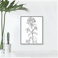Picture of Single Hydrangea Drawing _GroupedProduct_Rectangle_Portrait_Canvas_Framed_