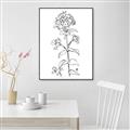 Picture of Single Hydrangea Drawing _GroupedProduct_Rectangle_Portrait_Canvas_Framed_