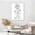 Picture of Single Hydrangea Drawing _GroupedProduct_Rectangle_Portrait_Canvas_Framed_