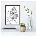 Picture of Panicle Hydrangea Drawing _GroupedProduct_Rectangle_Portrait_Canvas_Framed_