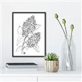 Picture of Panicle Hydrangea Drawing _GroupedProduct_Rectangle_Portrait_Canvas_Framed_