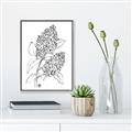 Picture of Panicle Hydrangea Drawing _GroupedProduct_Rectangle_Portrait_Canvas_Framed_