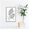 Picture of Panicle Hydrangea Drawing _GroupedProduct_Rectangle_Portrait_Canvas_Framed_