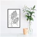 Picture of Panicle Hydrangea Drawing _GroupedProduct_Rectangle_Portrait_Canvas_Framed_