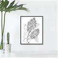 Picture of Panicle Hydrangea Drawing _GroupedProduct_Rectangle_Portrait_Canvas_Framed_
