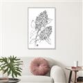 Picture of Panicle Hydrangea Drawing _GroupedProduct_Rectangle_Portrait_Canvas_Framed_