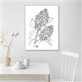 Picture of Panicle Hydrangea Drawing _GroupedProduct_Rectangle_Portrait_Canvas_Framed_