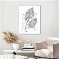 Picture of Panicle Hydrangea Drawing _GroupedProduct_Rectangle_Portrait_Canvas_Framed_
