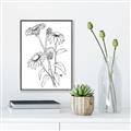 Picture of Daisy Drawing _GroupedProduct_Rectangle_Portrait_Canvas_Framed_