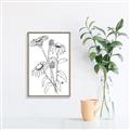 Picture of Daisy Drawing _GroupedProduct_Rectangle_Portrait_Canvas_Framed_