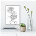 Picture of French Hydrangea Drawing _GroupedProduct_Rectangle_Portrait_Canvas_Framed_