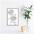 Picture of French Hydrangea Drawing _GroupedProduct_Rectangle_Portrait_Canvas_Framed_