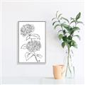 Picture of French Hydrangea Drawing _GroupedProduct_Rectangle_Portrait_Canvas_Framed_