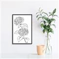 Picture of French Hydrangea Drawing _GroupedProduct_Rectangle_Portrait_Canvas_Framed_