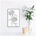 Picture of French Hydrangea Drawing _GroupedProduct_Rectangle_Portrait_Canvas_Framed_