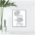 Picture of French Hydrangea Drawing _GroupedProduct_Rectangle_Portrait_Canvas_Framed_