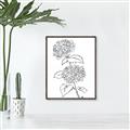 Picture of French Hydrangea Drawing _GroupedProduct_Rectangle_Portrait_Canvas_Framed_