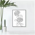 Picture of French Hydrangea Drawing _GroupedProduct_Rectangle_Portrait_Canvas_Framed_
