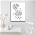 Picture of French Hydrangea Drawing _GroupedProduct_Rectangle_Portrait_Canvas_Framed_