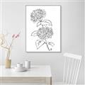 Picture of French Hydrangea Drawing _GroupedProduct_Rectangle_Portrait_Canvas_Framed_