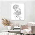 Picture of French Hydrangea Drawing _GroupedProduct_Rectangle_Portrait_Canvas_Framed_